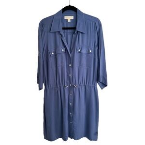 MICHAEL Michael Kors Shirtdress Blue Large